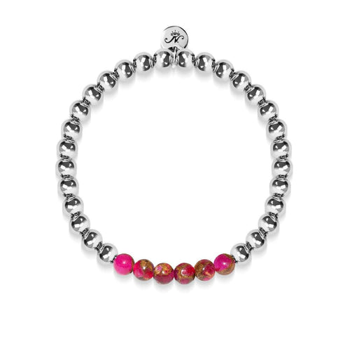 Inspiré | Argent | Nouvelle Agate Rouge | Bracelet Expression